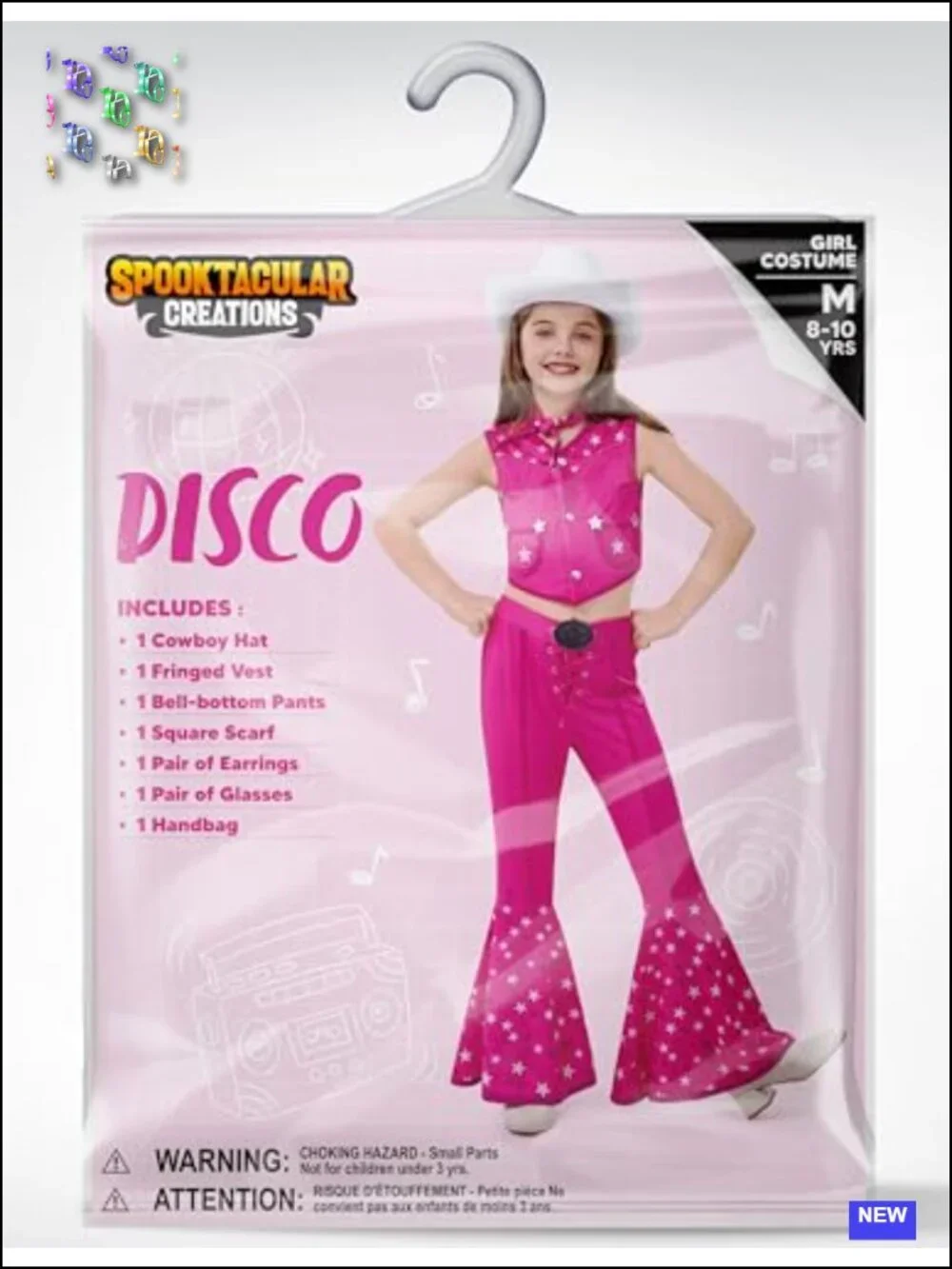 Girls Cowgirl Costume Vest Pants Hat Disco Halloween Party